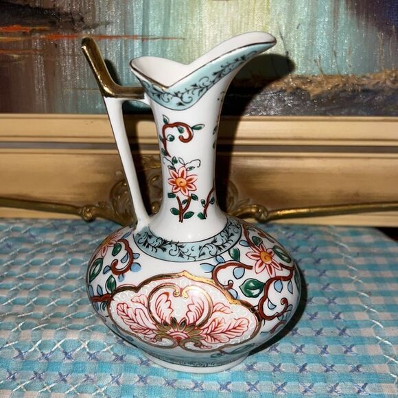 Vintage Hand Painted Lenwile Ardalt Fine China Pitcher Vase Made in Japan - Picture 1 of 7